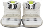 Golden Goose White & Silver Mid Star Classic Sneakers