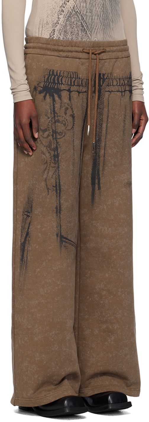 Feng Chen Wang Brown Trompe L'œil Sweatpants