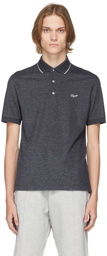 Ermenegildo Zegna Navy Logo Short Sleeve Polo