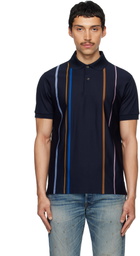 Paul Smith Navy Stripe Cotton Polo