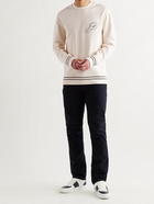 MR P. - Logo-Appliquéd Stripe-Trimmed Cotton-Jersey Golf Sweatshirt - Neutrals - S