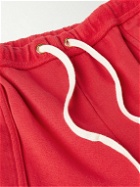 Les Tien - Straight-Leg Fleece-Trimmed Cotton-Jersey Drawstring Shorts - Red