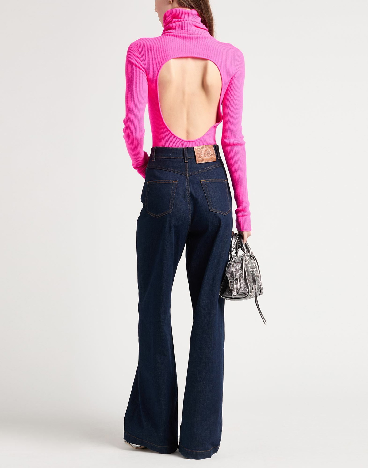 Laneus Womens Bodysuit Fuchsia