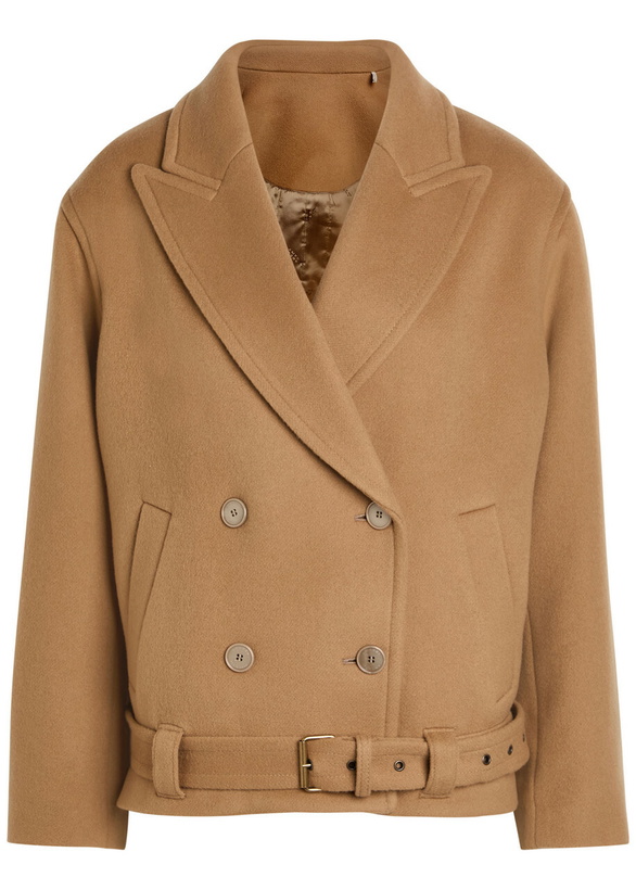 Photo: Isabel Marant Warna Belted Wool and Cashmere-blend Jacket Camel
