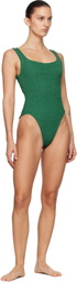 Hunza G Green Square Neck Swimsuit