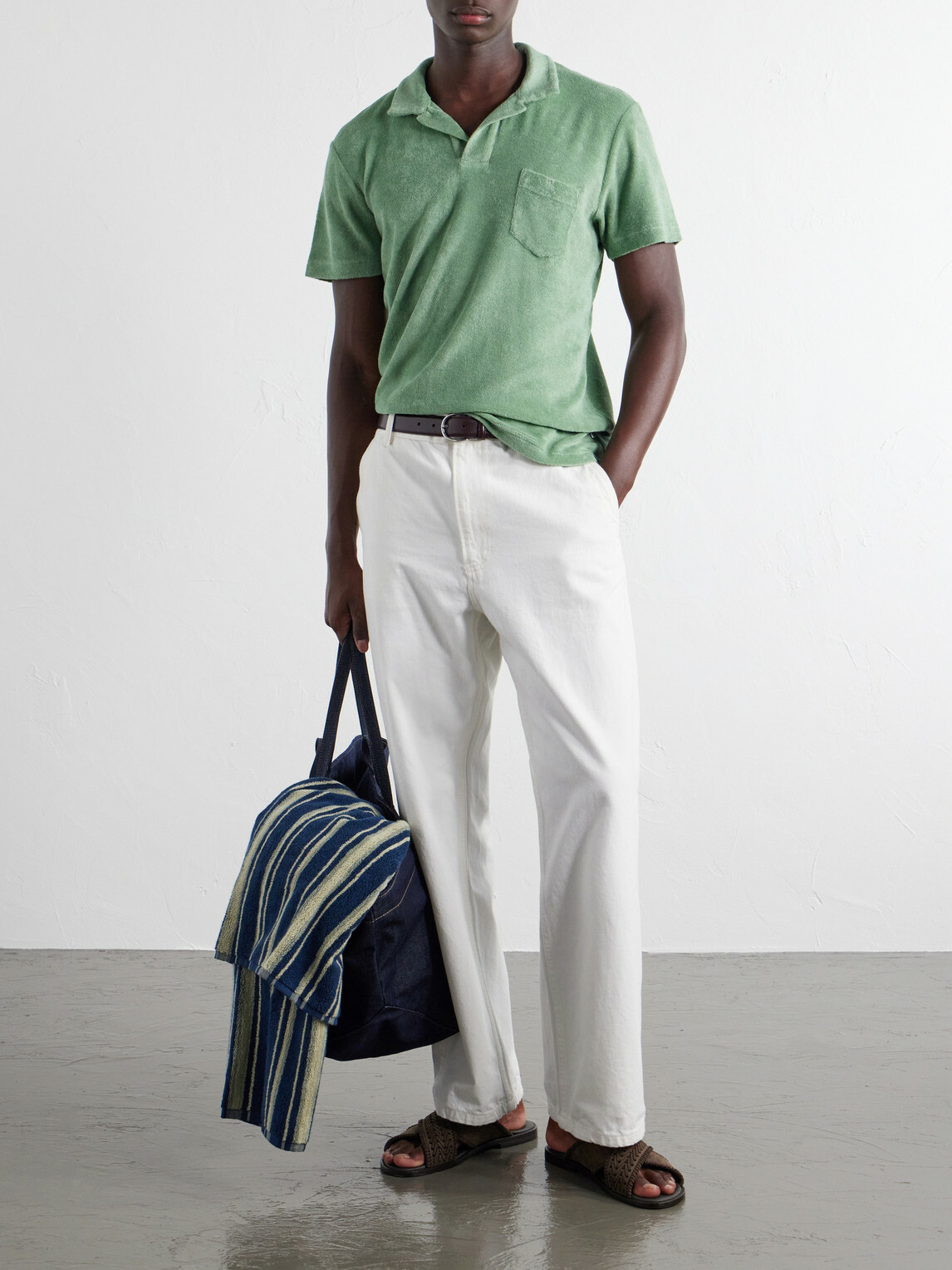 Orlebar Brown - Terry Cotton-Terry Polo Shirt - Green