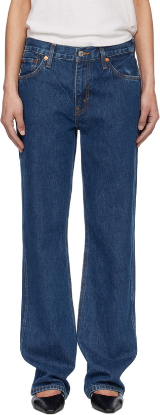 Photo: Re/Done Blue 90s Mid Rise Loose Jeans