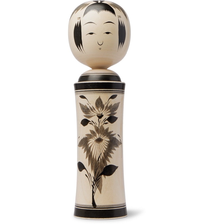 Photo: Japan Best - Akihiro Sakurai Painted Wood Kokeshi Fortune Doll, 30cm - Neutrals