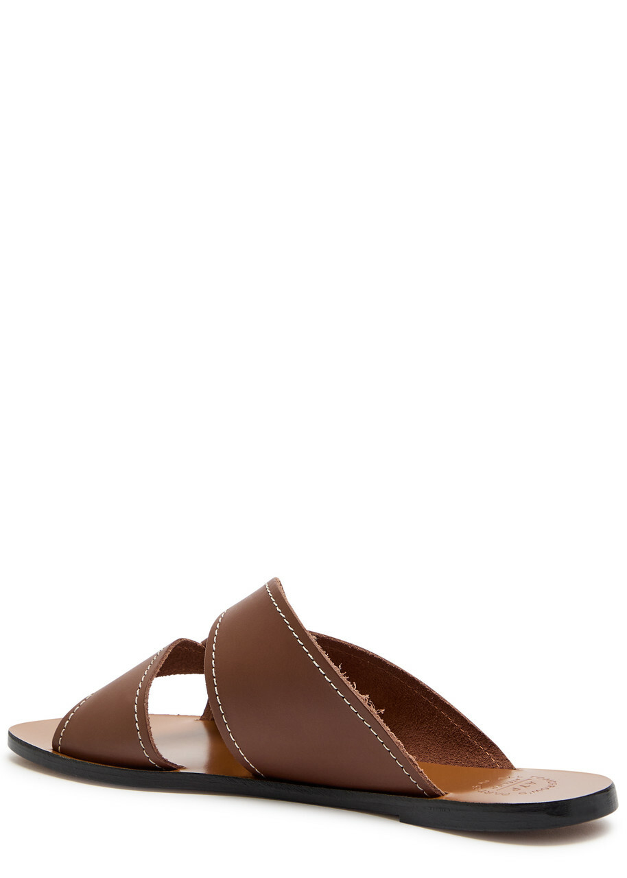 Atp Atelier Allai Leather Sliders Brown