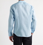 Altea - Grandad-Collar Linen Shirt - Blue