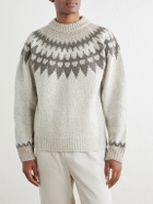 Hartford - Donegal Jacquard Wool-Blend Sweater - Neutrals