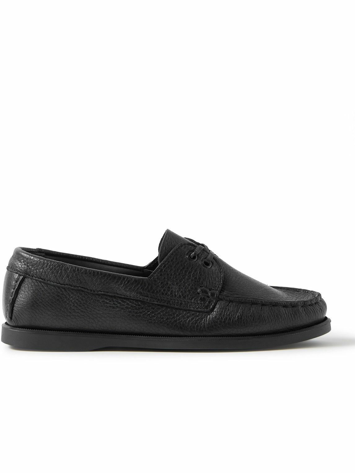 Saman Amel - City Moc Full-Grain Leather Boat Shoes - Black  display picture 1