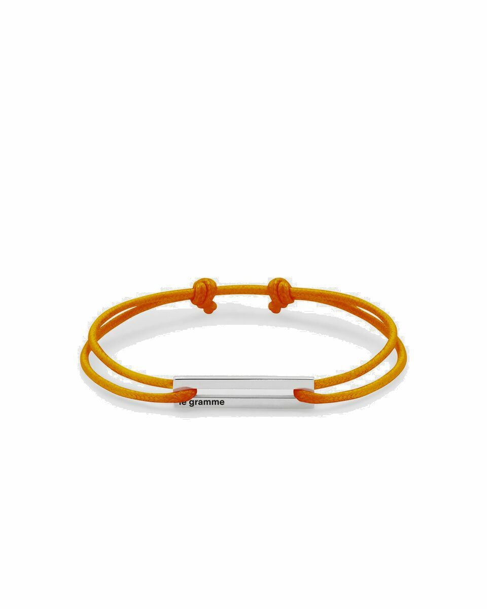 Photo: Le Gramme 1.7g Sterling Silver Orange Cord Bracelet Orange - Mens - Jewellery