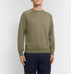 Brunello Cucinelli - Contrast-Tipped Cotton-Jersey Sweatshirt - Green