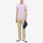 Fred Perry Authentic Men's Slim Fit Twin Tipped Polo Shirt in Lilac Soul