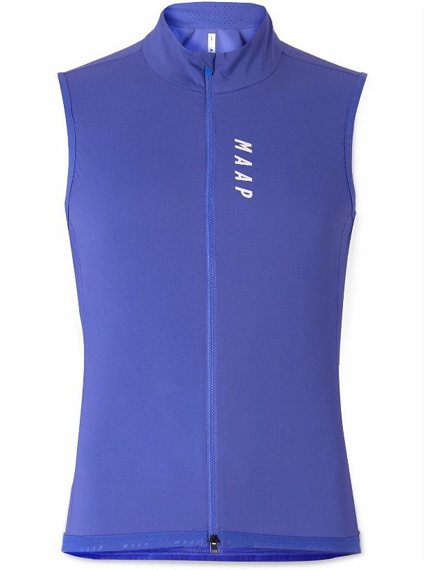 Photo: MAAP - Draft Team Mesh-Trimmed Stretch-Shell Cycling Vest - Blue