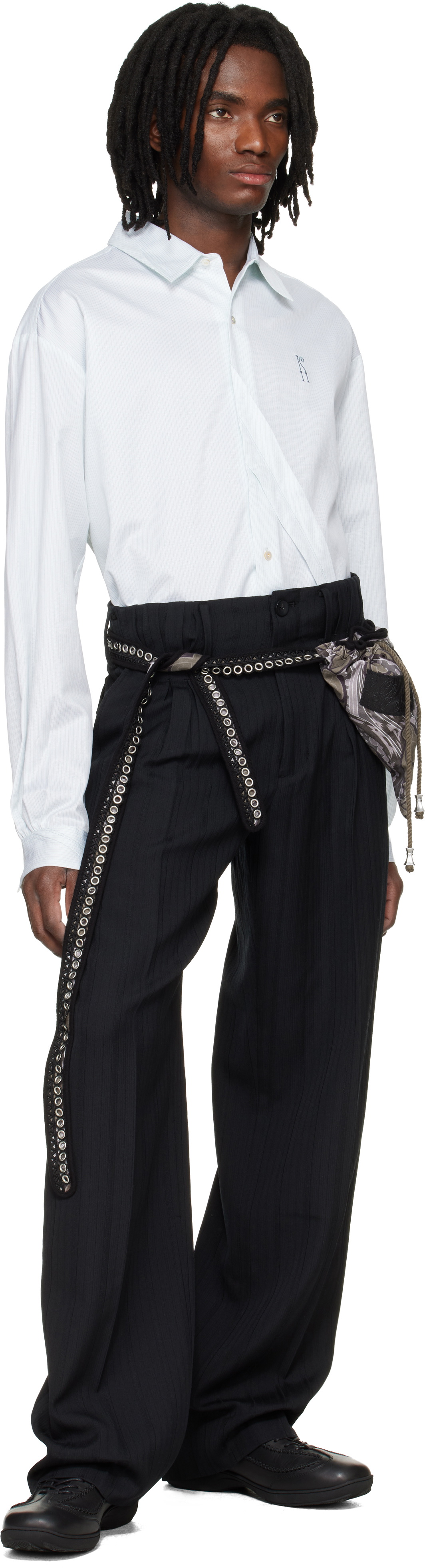 Kiko Kostadinov Black Tarhos Pleated Trousers