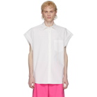 Fumito Ganryu White Poplin Sleeveless Shirt
