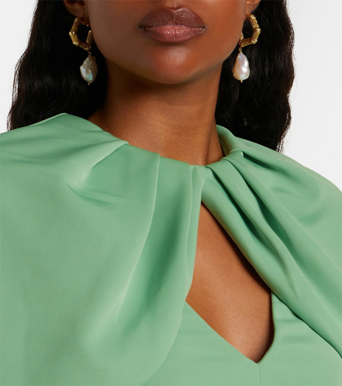Rebecca Vallance Isla caped ruched gown