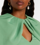 Rebecca Vallance Isla caped ruched gown