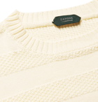 Incotex - Striped Textured-Cotton Sweater - Off-white