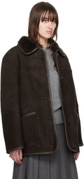 Dunst Brown Reversible Genuine Shearling Jacket
