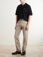 Neighborhood - Logo-Appliquéd Embroidered Cotton-Piqué Polo Shirt - Black