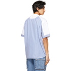 Juun.J White and Blue Striped Layered T-Shirt