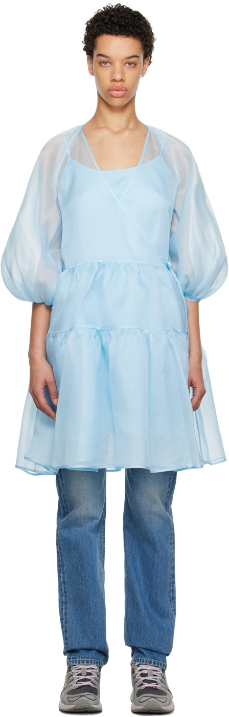 Cecilie Bahnsen Blue Mirabelle Midi Dress