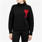 AMI Paris AMI ADC Large Funnel Knit Sweater in Black