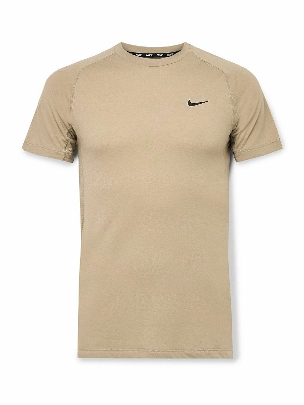 Photo: Nike Training - Flex Rep Slim-Fit Mesh-Panelled Dri-FIT T-Shirt - Neutrals