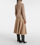 Moncler Down-paneled knitted wool jacket