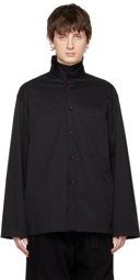 LEMAIRE Black Stand Collar Shirt