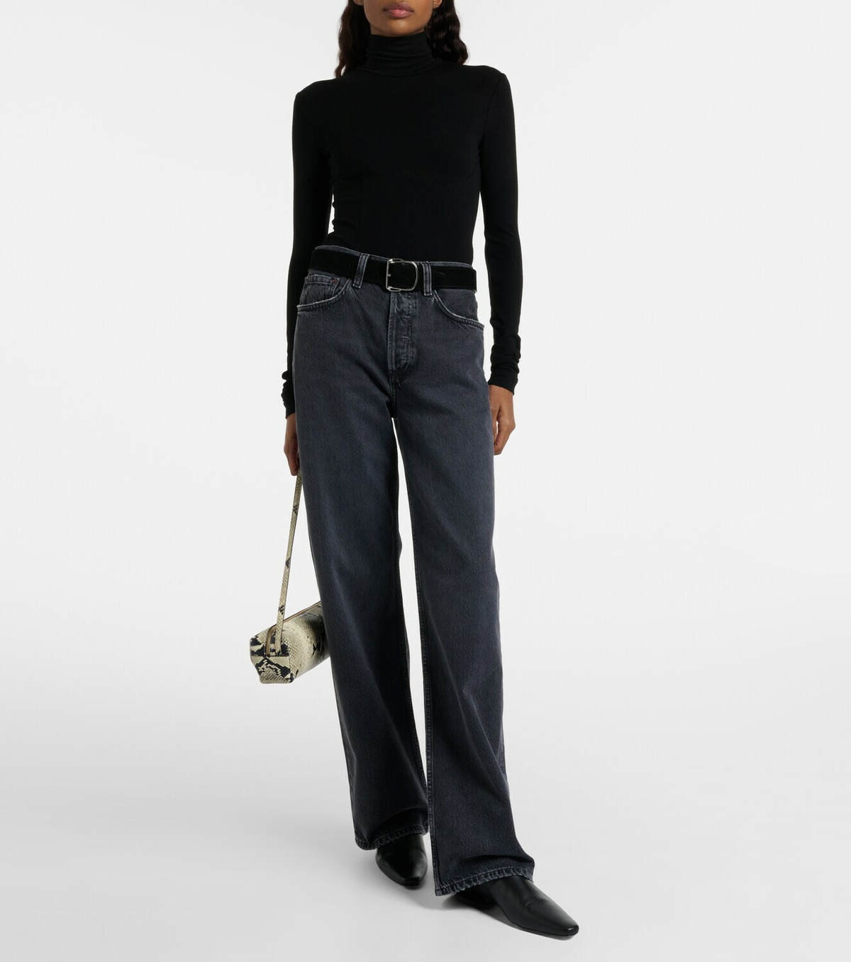 Agolde Wilma jersey turtleneck bodysuit