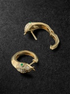 SHAY - Snake Gold Garnet Single Hoop Earring