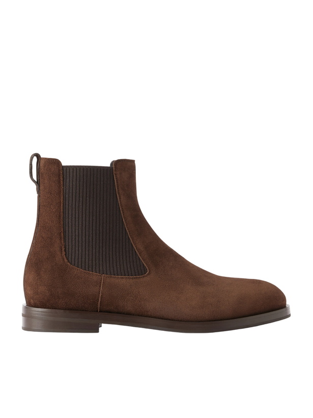 Photo: Manolo Blahnik - Sempione Manny Suede Chelsea Boots - Brown