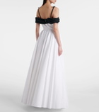 Giambattista Valli Cutout ruched off-shoulder cotton gown