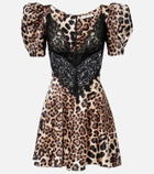 Rodarte Leopard-print silk satin minidress