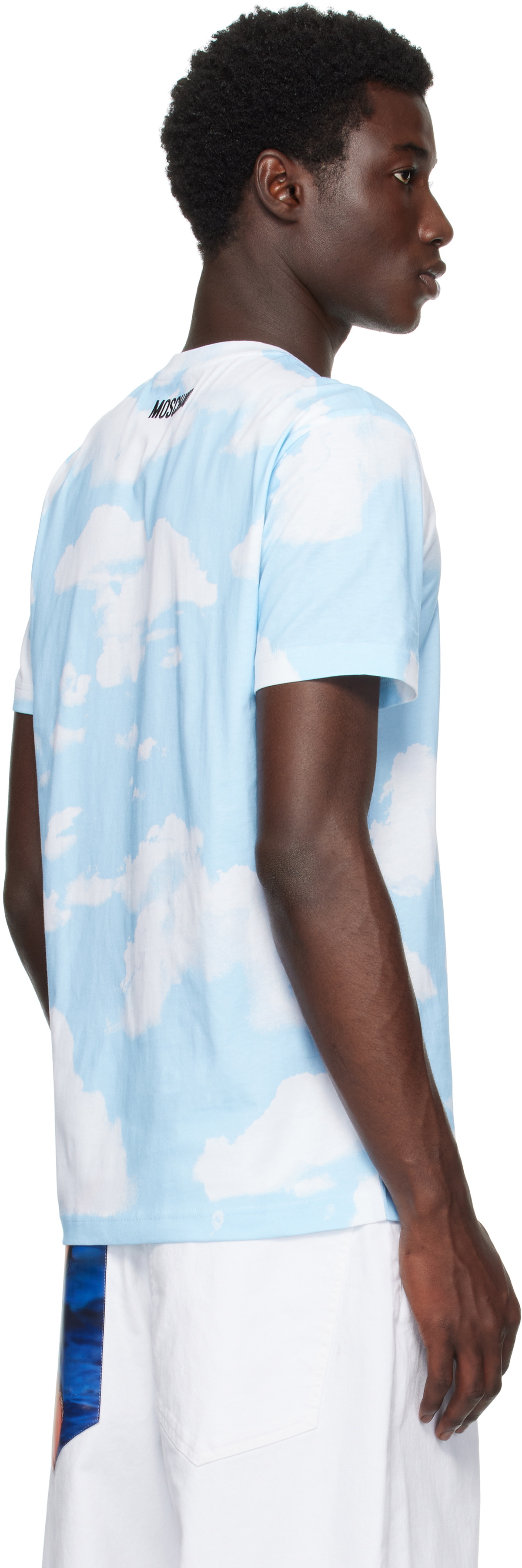Moschino Blue Archive Clouds Organic Cotton T-Shirt