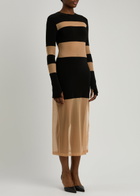Norma Kamali Tulle and Stretch-jersey Midi Dress Black