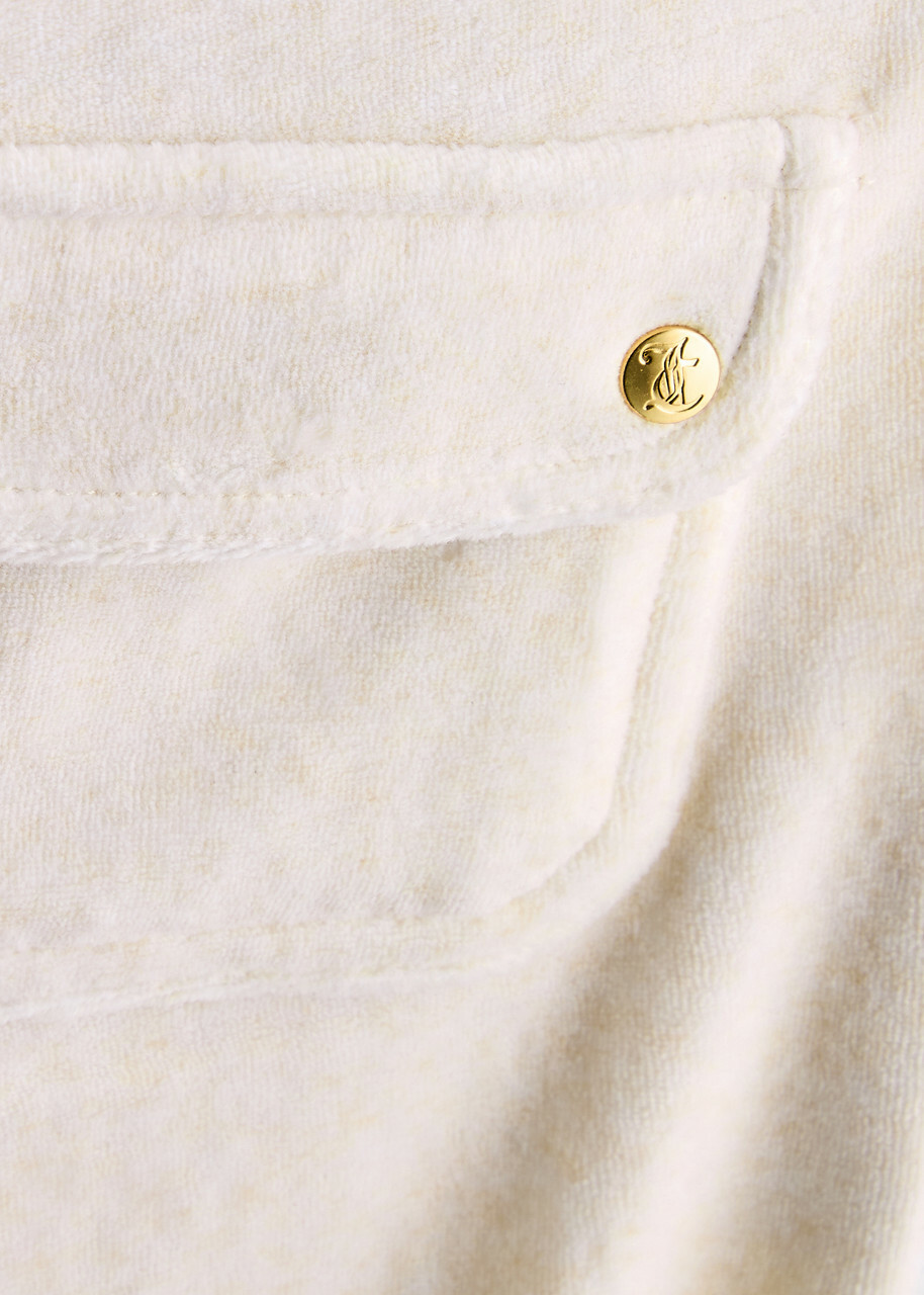Juicy Couture Del Ray Logo Velour Sweatpants Cream