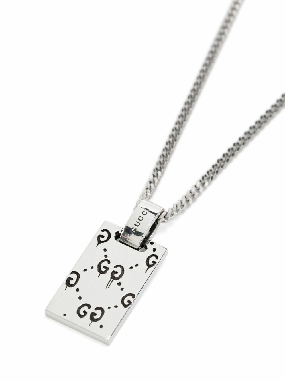 【GUCCI】90s DOGTAG SILVER NECKLACE Secondhand Gucci Dog Tag Chain Plate Necklace Silver 925