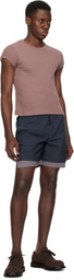 Small Talk Studio Navy Boxer Lining Drawstring Shorts