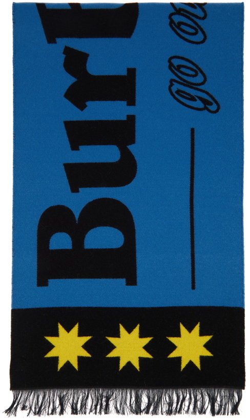 Photo: Burberry Blue Jacquard Logo Scarf