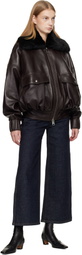 KHAITE Brown Daemon Leather Jacket