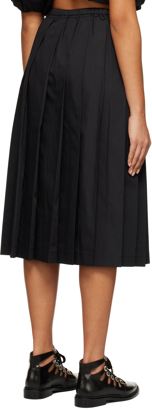 tao Black Pleated Midi Skirt