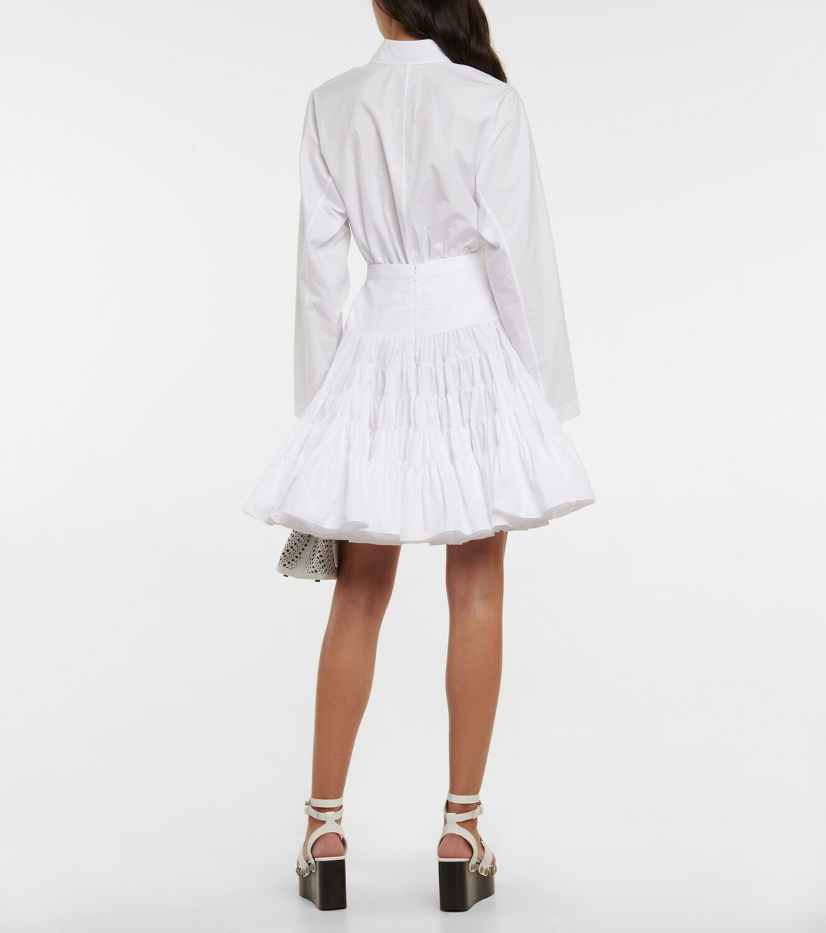 Alaïa Ruffled cotton poplin miniskirt ALAÏA