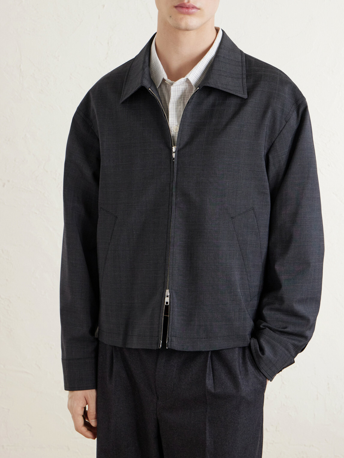 mfpen - Mail Prince of Wales Checked Wool-Twill Jacket - Gray