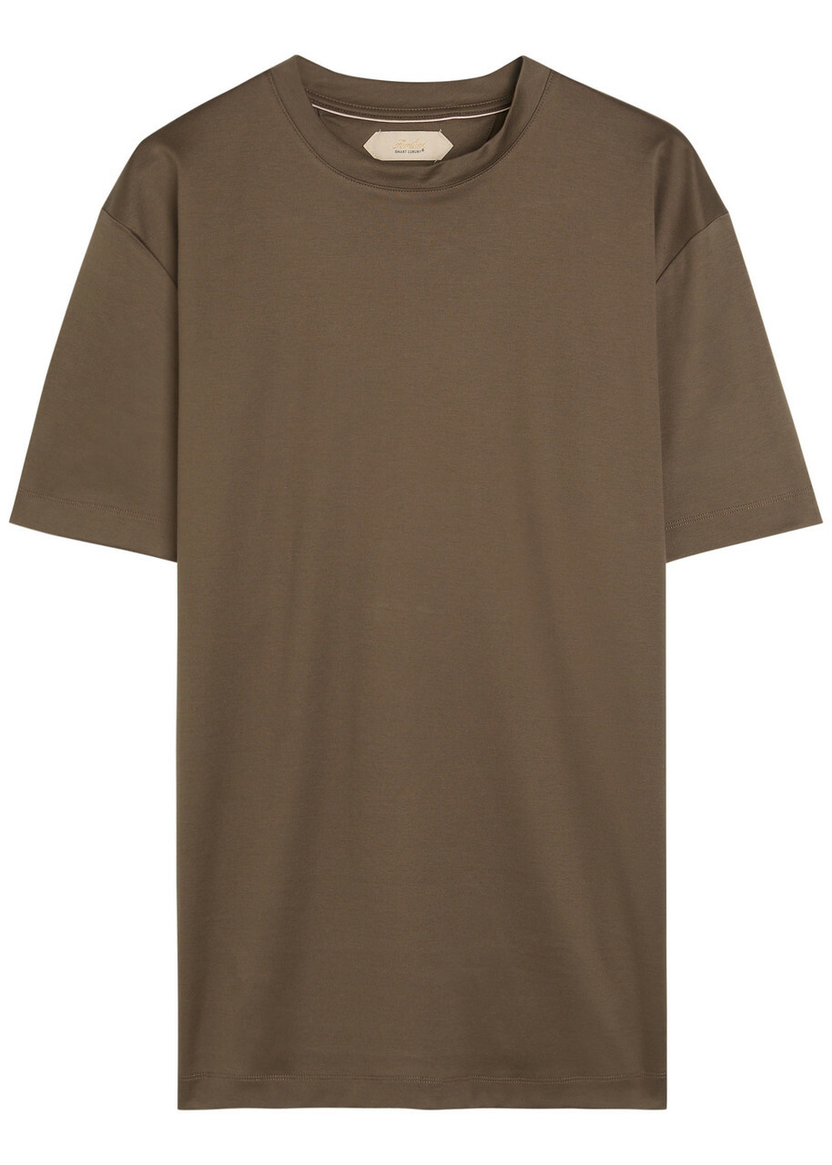 Aurélien Satin-jersey T-shirt Taupe