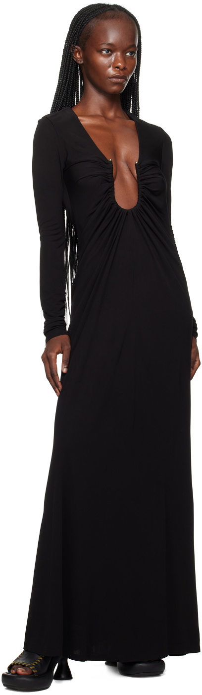 Christopher Esber Black Arced Palm Maxi Dress Christopher Esber